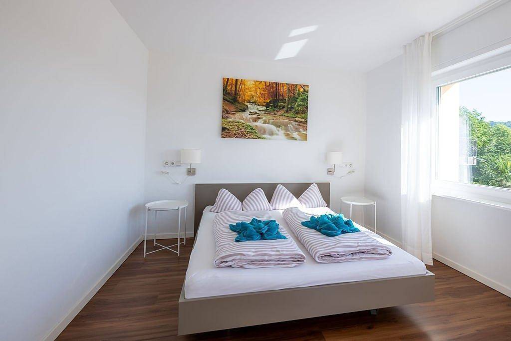 Schlafzimmer einer Ferienwohnung